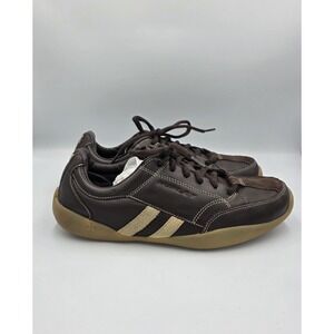 Hurley Men's Brown Leather 10 Lace Up Athletic Sneakers 030507 Casual Shoes Y2K